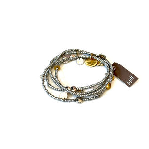 J.JILL Convertible Versatile Two-Tone Beaded Wrap Necklace & Bracelet | NWT $49